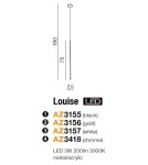 Lampy wiszące LED - Azzardo LOUISE 1 BK 1xLED Wisząca Czarny AZ3155 - produkt 2