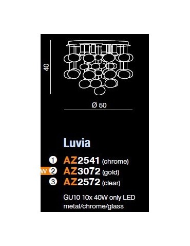 Azzardo LUVIA GOLD 6xGU10 Sufitowa/Wisząca Złoty AZ3072 - produkt 2