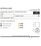 Kinkiety zewnętrzne - Azzardo LETICIA 2 LED WHITE 1xLED Ścienna Biały IP54 AZ2190 - product 3