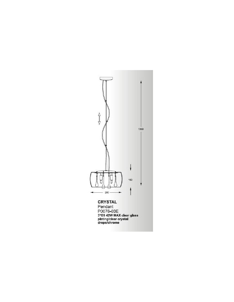 Lampy wiszące glamour - Zuma Line Crystal 28cm P0076-03E-F4FZ Wisząca - product kolory-swiatla.pl 3