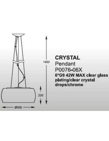 Zuma Line Crystal 50cm P0076-06X-F4FZ Wisząca - produkt 2