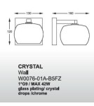 Kinkiety glamour - Zuma Line Crystal W0076-01A-B5FZ Kinkiet - product 2