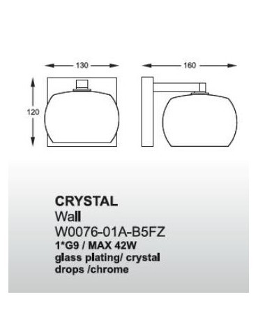 Zuma Line Crystal W0076-01A-B5FZ Kinkiet - produkt 2