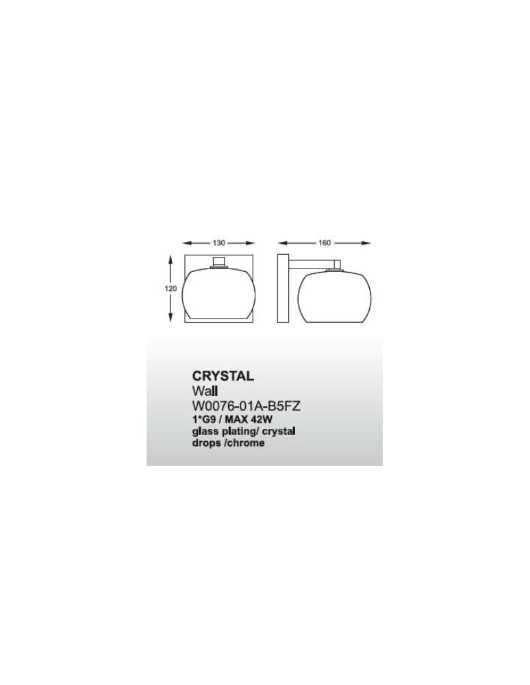 Kinkiety glamour - Zuma Line Crystal W0076-01A-B5FZ Kinkiet - product kolory-swiatla.pl 2