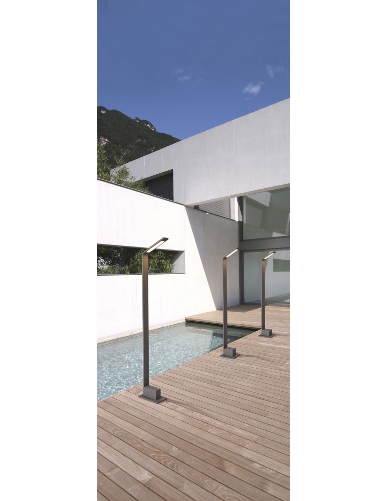 Lampy ogrodowe stojące - Azzardo AGAPE 80 1xLED Słupek Zewnętrzny Ciemny Szary IP54 AZ3483 - product kolory-swiatla.pl 2