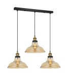 Lampy wiszące loftowe - Italux Hubert 3xE27 Wisząca Czarny złoty MDM-2381/3 GD+AMB - product 1