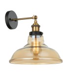 Kinkiety loftowe - industrialne - Italux Hubert 1xE27 Kinkiet Czarny złoty MBM-2381/1 GD+AMB - product 1