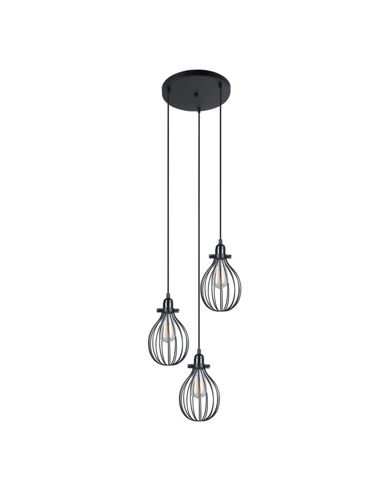Italux Lesto 3xE27 Wisząca Czarny MDM-2676/3 ABK