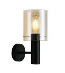 Kinkiety - Italux Sardo 1xE27 Kinkiet Czarny WL-5581-1A-BK+AMB - product 1