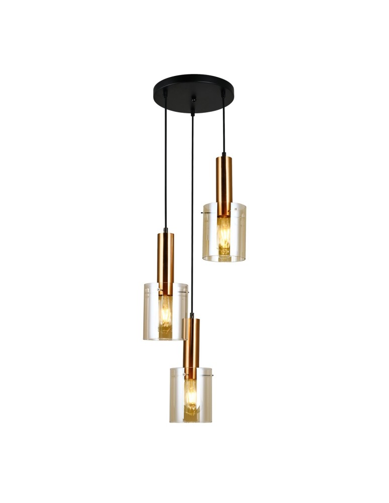 Italux Sardo 3xE27 Wisząca Mosiężny PND-5581-3A-BRO+AMB