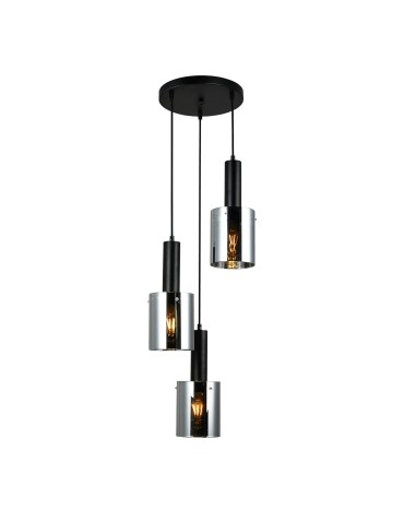 Italux Sardo 3xE27 Wisząca Czarny PND-5581-3A-BK+SG