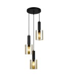 Lampy wiszące potrójne - Italux Sardo 3xE27 Wisząca Czarny PND-5581-3A-BK+AMB - product 1