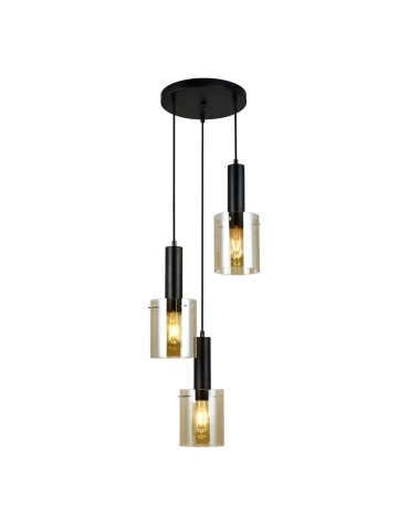 Italux Sardo 3xE27 Wisząca Czarny PND-5581-3A-BK+AMB