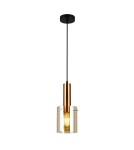 Lampy wiszące - Italux Sardo 1xE27 Wisząca Mosiężny PND-5581-1-BRO+AMB - product 1