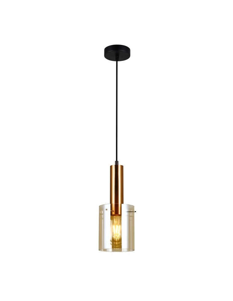 Italux Sardo 1xE27 Wisząca Mosiężny PND-5581-1-BRO+AMB