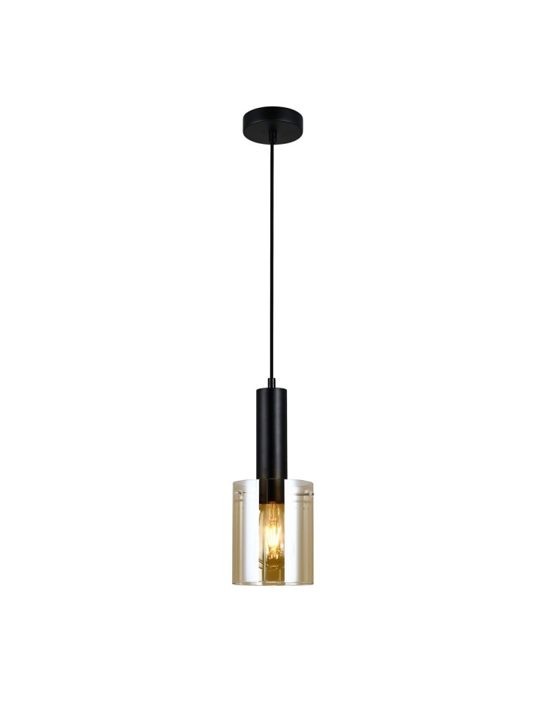 Italux Sardo 1xE27 Wisząca Czarny PND-5581-1-BK+AMB