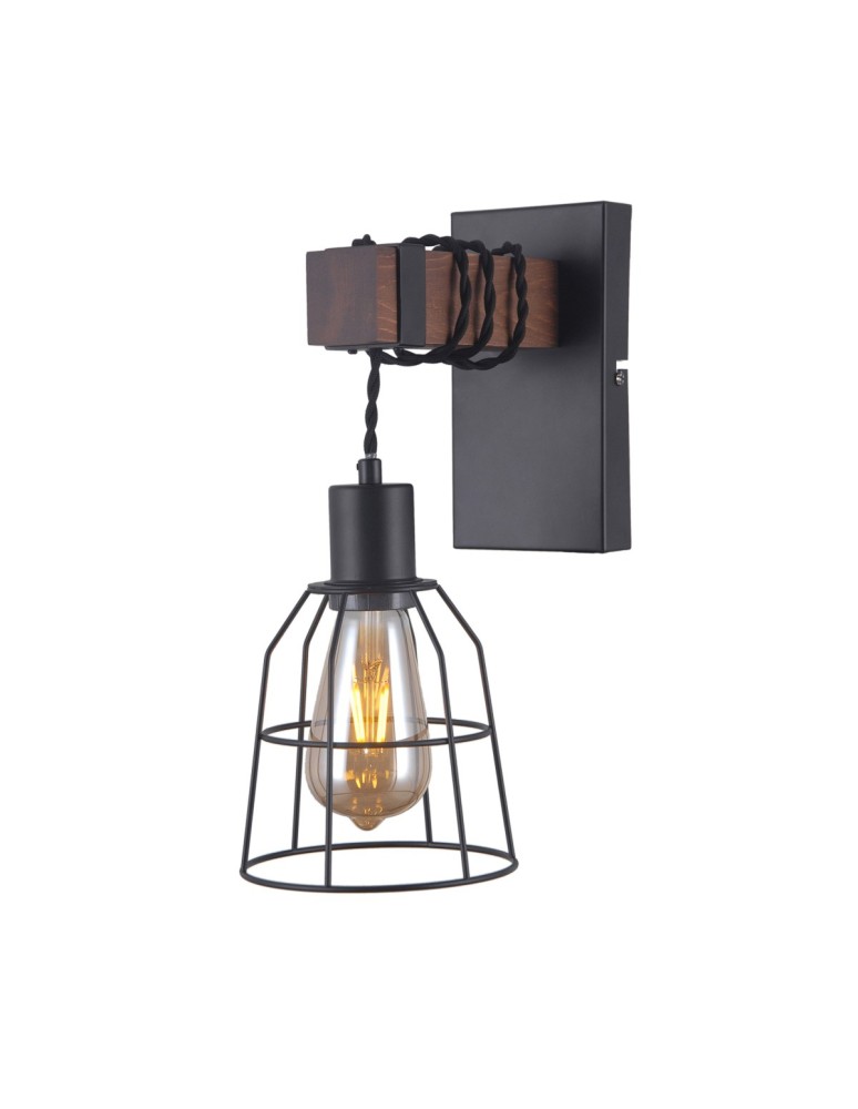 Kinkiety loftowe - industrialne - Italux Reda 1xE27 Kinkiet Czarny mat WL-4793-1-L - product kolory-swiatla.pl 2