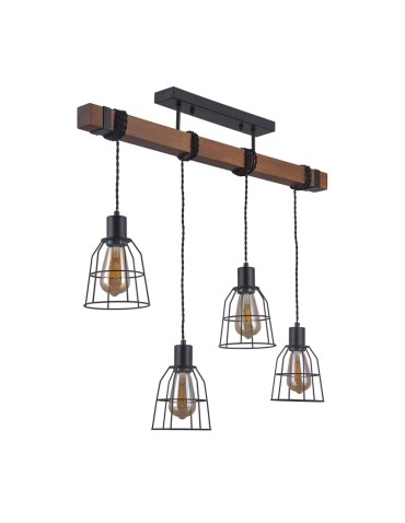 Italux Reda 4xE27 Wisząca Czarny mat PND-4793-4-L