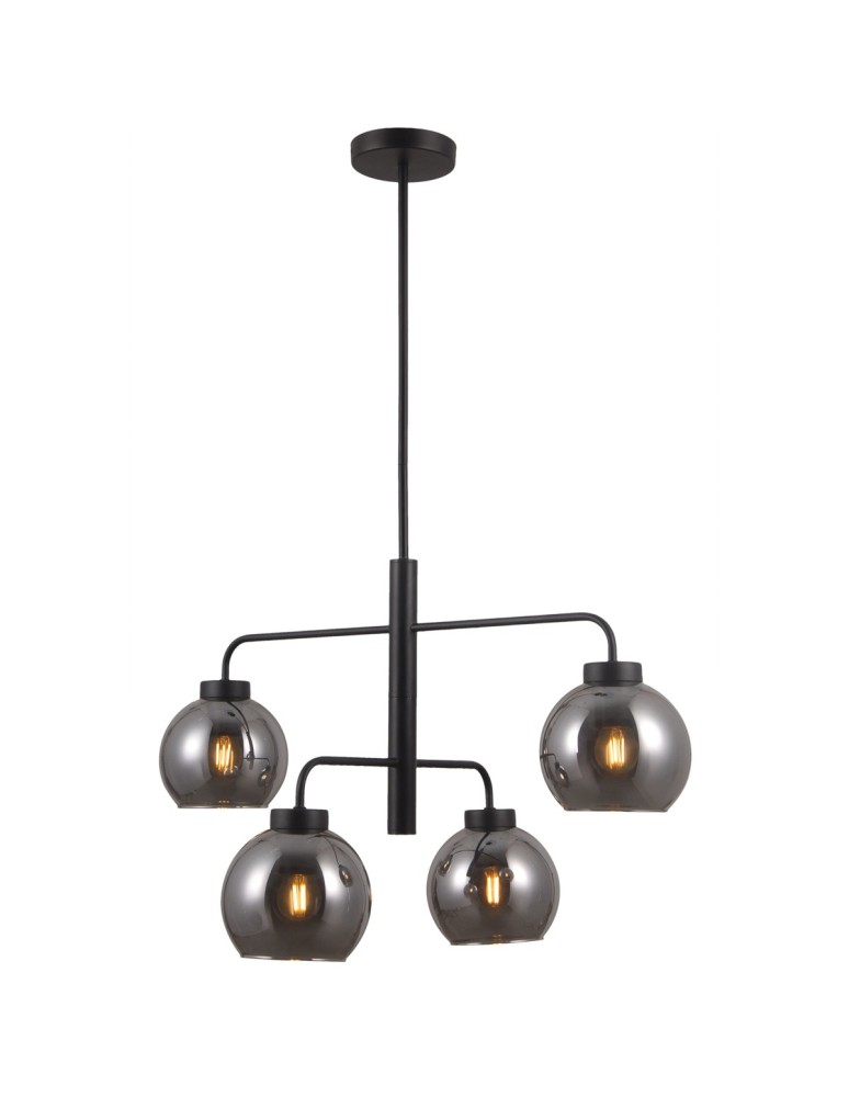 Italux Poggi 4xE27 Wisząca Czarny mat PND-28028-4D