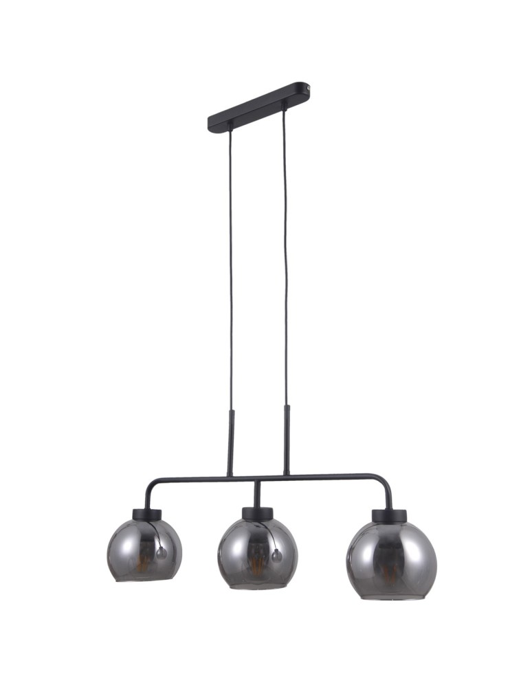 Lampy wiszące loftowe - Italux Poggi 3xE27 Wisząca Czarny mat PND-28028-3 - product kolory-swiatla.pl 2