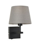 Kinkiety z abażurem - Italux Norte 1xE27 Kinkiet Czarny mat WL-1122-1-A-BM-RO-GR - product 1