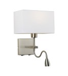 Kinkiety - Italux Norte E27+LED 60W+3W 350lm 3000K Kinkiet Nikiel WL-1122-2-BL-SN-RC-WH - product 1