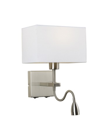 Italux Norte E27+LED 60W+3W 350lm 3000K Kinkiet WL-1122-2-BL-SN-RC-WH