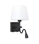 Kinkiety - Italux Norte E27+LED 60W+3W 350lm 3000K Kinkiet Czarny mat WL-1122-2-BL-BM-RO-WH - product 1