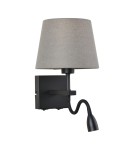 Kinkiety - Italux Norte E27+LED 60W+3W 350lm 3000K Kinkiet Czarny mat WL-1122-2-BL-BM-RO-GR - product 1