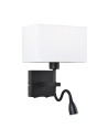 Italux Norte E27+LED 60W+3W 350lm 3000K Kinkiet WL-1122-2-BL-BM-RC-WH