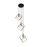 Lampy wiszące geometryczne - Italux Morestel 3xE27 Wisząca Czarny złoty MDM-4244/3 BK+BRO - product 1