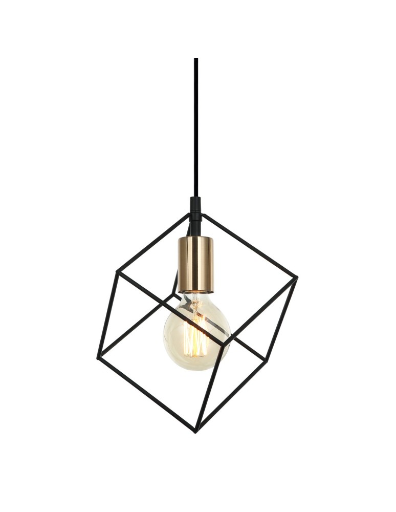 Italux Morestel 1xE27 Wisząca Czarny złoty MDM-4244/1 BK+BRO