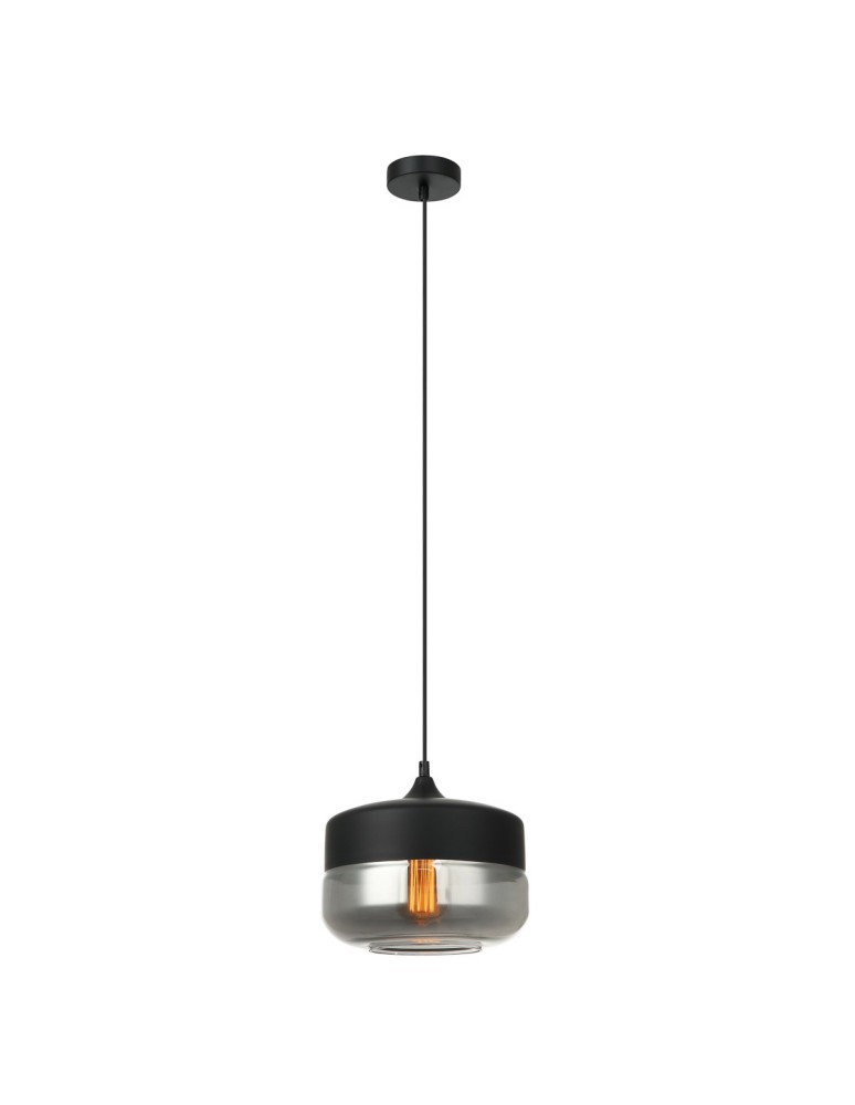 Lampy wiszące - Italux Molina 1xE27 Wisząca Czarny MDM-2380/1 BK+SG - product kolory-swiatla.pl 2