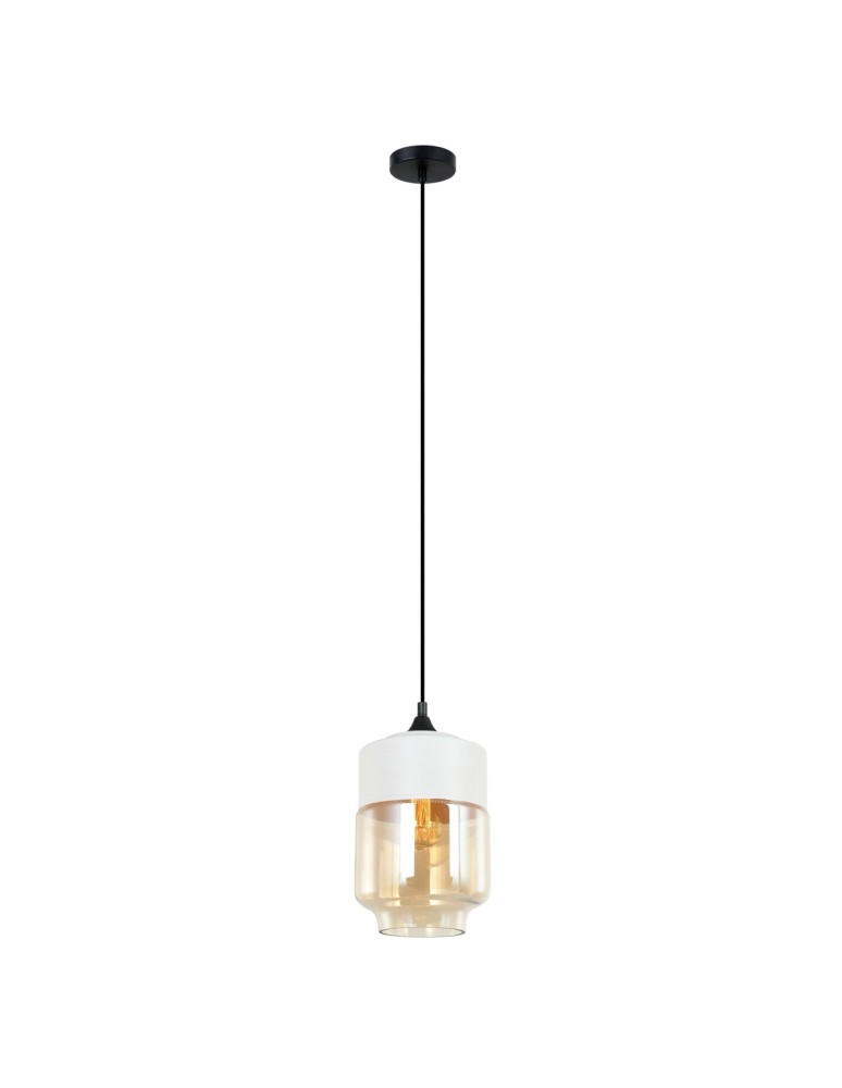 Lampy wiszące - Italux Molina 1xE27 Wisząca Czarny MDM-2377/1 W+AMB - product kolory-swiatla.pl 2