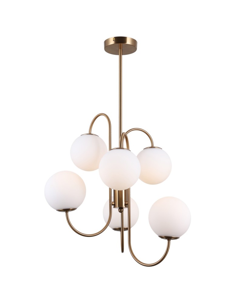 Żyrandole retro - Italux Gela 6xG9 Wisząca Mosiężny miodowy PND-5500-6-HBR - product kolory-swiatla.pl 2