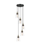 Lampy wiszące loftowe - Italux Francis 5xE27 Wisząca Czarny złoty MDM-2563/5 GD+CL - product 1