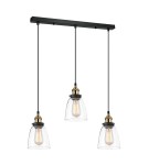 Lampy wiszące loftowe - Italux Francis 3xE27 Wisząca Czarny złoty MDM-2563/3 GD+CL - product 1