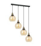 Lampy wiszące na listwie - Italux Cardena 4xE27 Wisząca Czarny złoty MDM-4330/4 GD+AMB - product 1