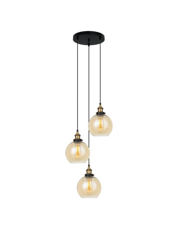 Italux Cardena 3xE27 Wisząca Czarny złoty MDM-4330/3 GD+AMB