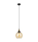 Lampy wiszące - Italux Cardena 1xE27 Wisząca Czarny złoty MDM-4330/1 GD+AMB - product 2