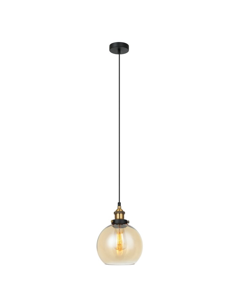 Lampy wiszące - Italux Cardena 1xE27 Wisząca Czarny złoty MDM-4330/1 GD+AMB - product kolory-swiatla.pl 2