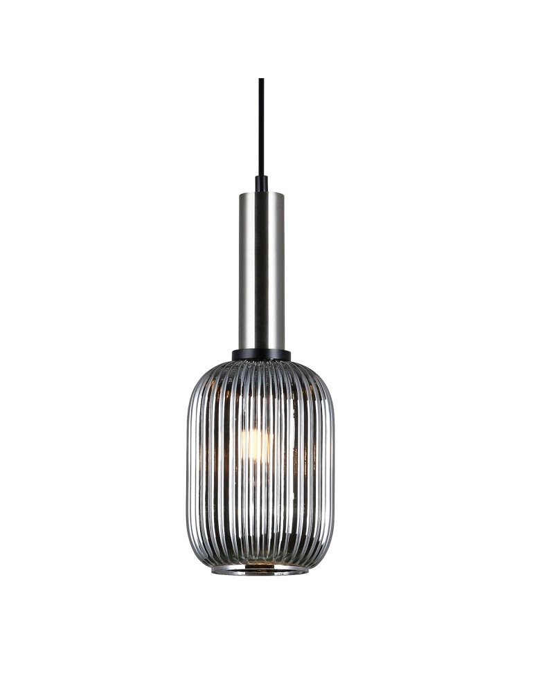 Italux Antiola 1xE27 Wisząca Nikiel satynowany PND-5588-1M-SC+SG