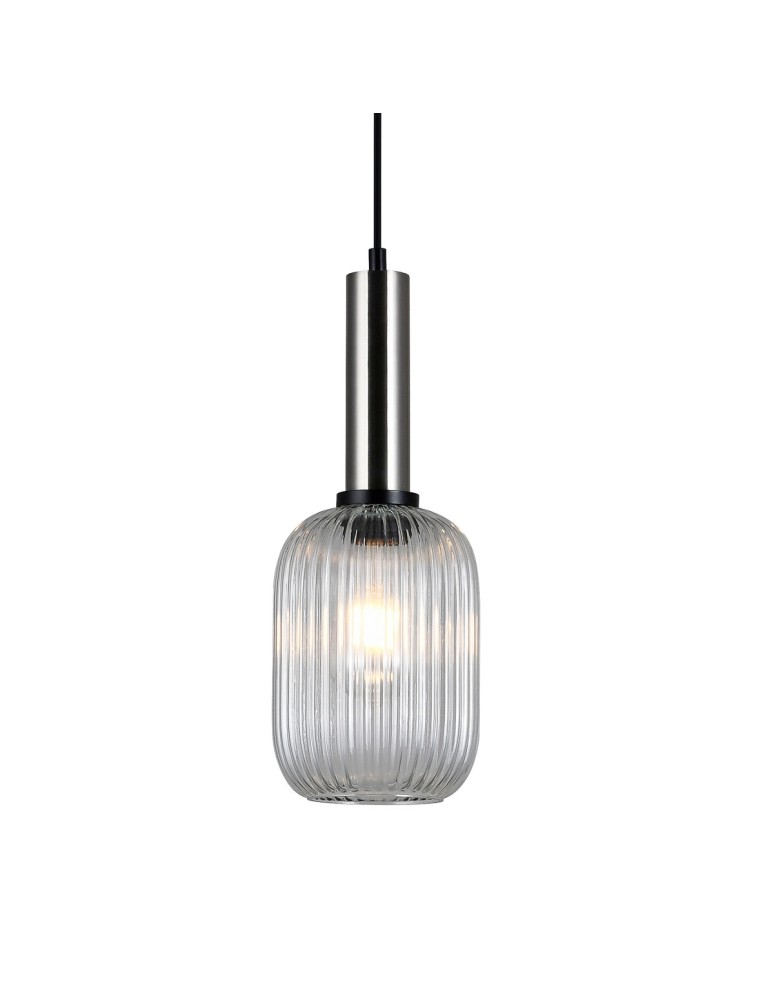 Italux Antiola 1xE27 Wisząca Nikiel satynowany PND-5588-1M-SC+CL