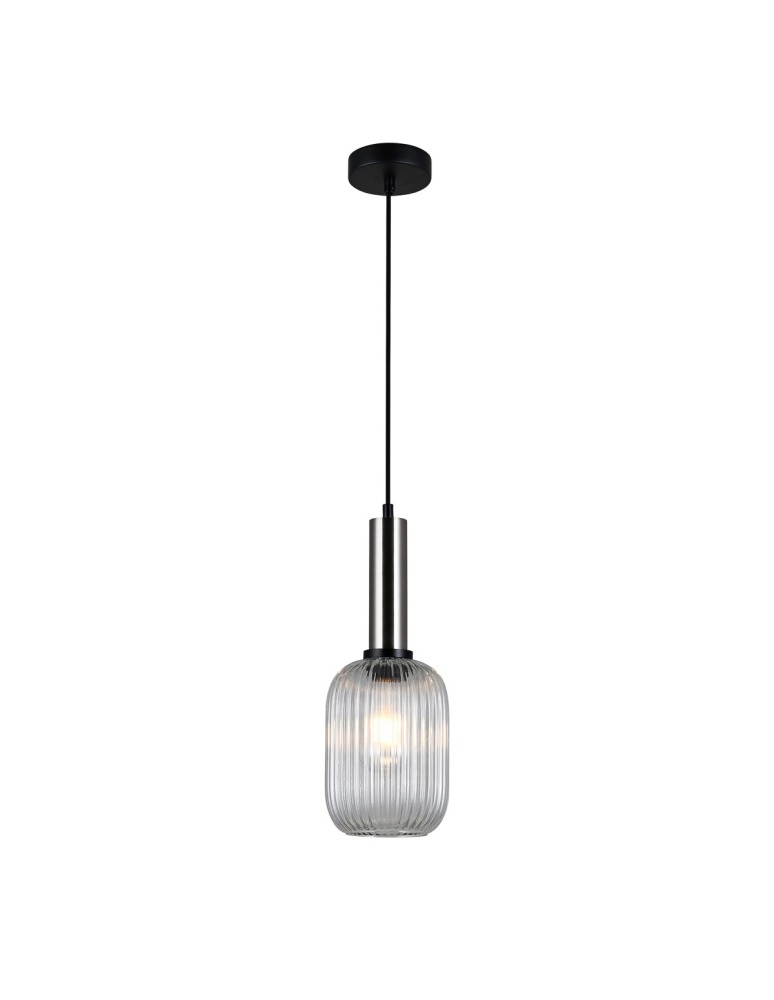 Italux Antiola 1xE27 Wisząca Nikiel satynowany PND-5588-1M-SC+CL