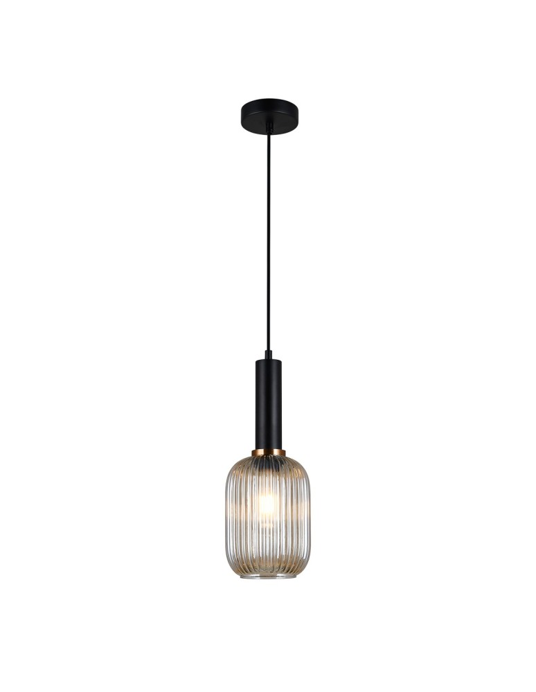 Italux Antiola 1xE27 Wisząca Czarny PND-5588-1M-BK+AMB