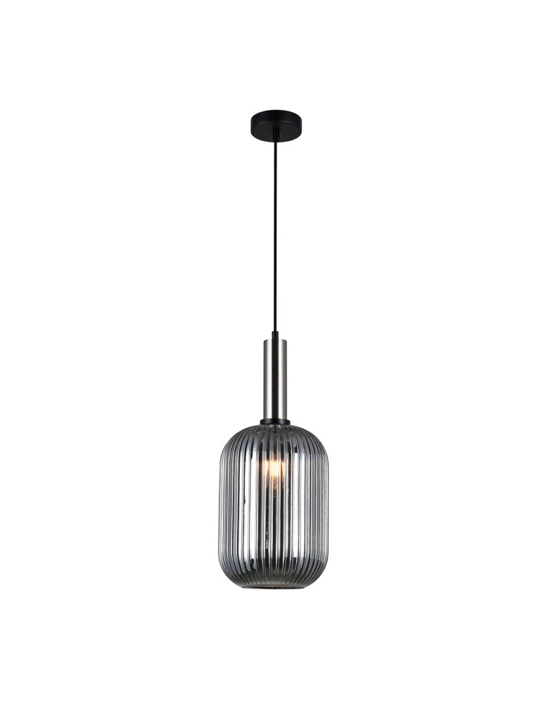 Lampy wiszące - Italux Antiola 1xE27 Wisząca Nikiel satynowany PND-5588-1L-SC+SG - product kolory-swiatla.pl 2