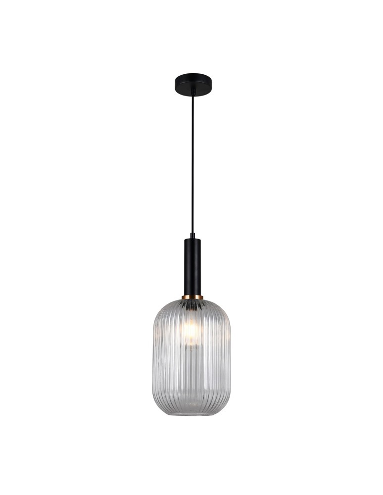 Italux Antiola 1xE27 Wisząca Czarny PND-5588-1L-BK+CL Italux Antiola 1xE27 Wisząca Czarny PND-5588-1L-BK+CL