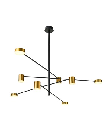 Italux Remdal LED 36W 2700lm 3000K Wisząca PND-16374-8 BK+GD