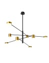 Italux Remdal LED 36W 2700lm 3000K Wisząca PND-16374-8 BK+GD