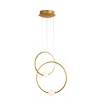 Lampy wiszące okręgi - Italux Lozanna LED 44.8W 2420lm 3000K Wisząca Brąz Antyczny PND-20112035-2B-GD - product 1